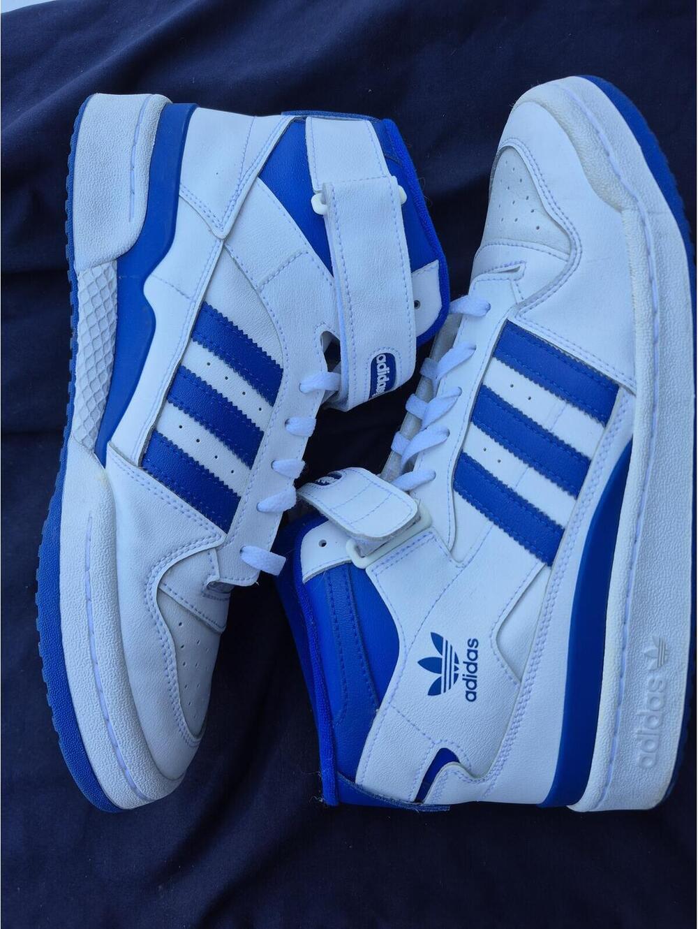 Adidas Originals Forum Mid White/Royal Blue Men's Size 11.5